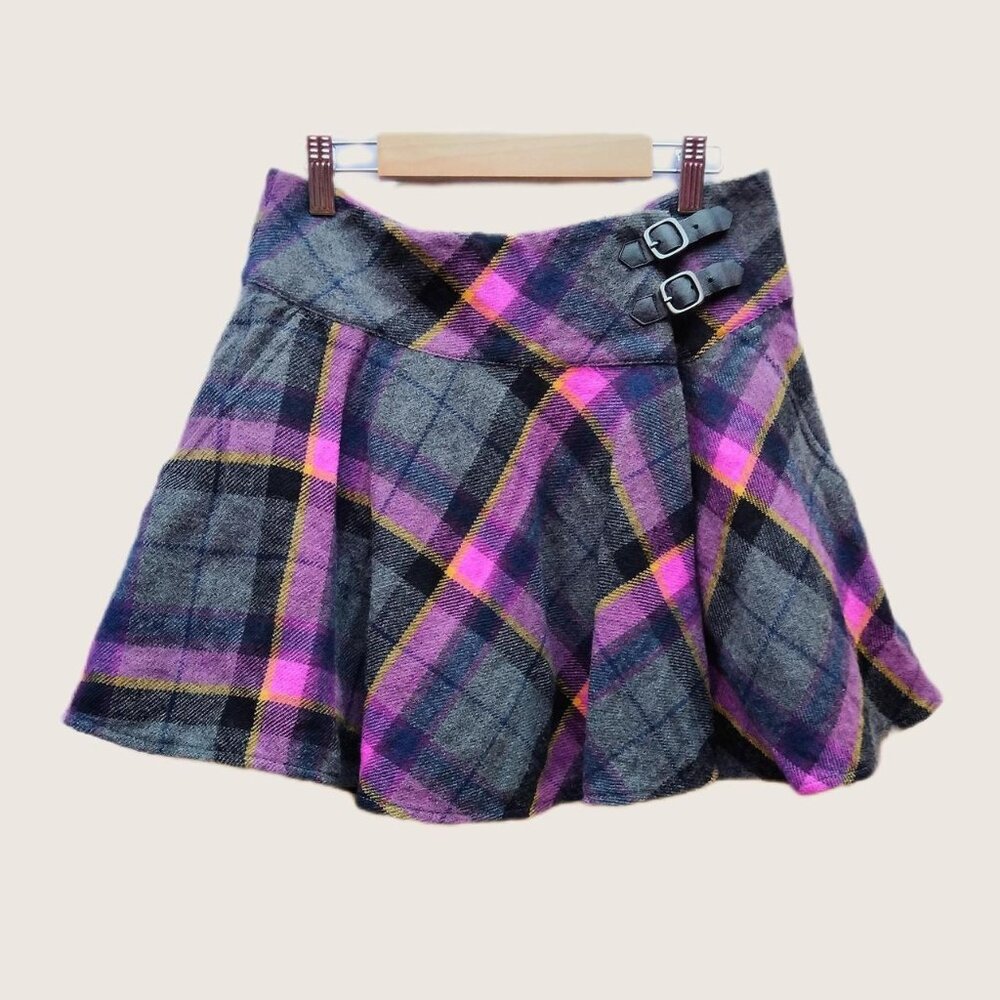 Ted Baker Vintage Wool Kilt Skirt Size 2 Mini Flowy Plaid Academia y2k NWOT